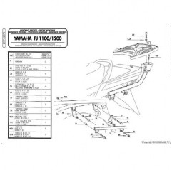 KAPPA STELAŻ KUFRA CENTRALNEGO YAMAHA FJ 1100 ( BEZ PŁYTY )