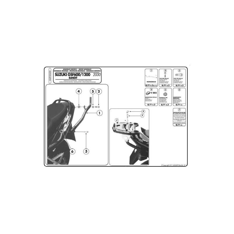 KAPPA STELAŻ KUFRA CENTRALNEGO SUZUKI GSF 1200 BANDIT / S (00-05) ( BEZ PŁYTY )