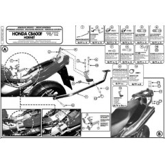 KAPPA STELAŻ KUFRA CENTRALNEGO HONDA HORNET 600 (98-02) ( BEZ PŁYTY )