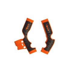 RACETECH (RTECH) 2025/12 OSŁONY RAMY (KOMPLET) BI-MATERIAL SUPER GRIP KTM SX 65 '16-'24 KOLOR POMARAŃCZOWY / CZARNY
