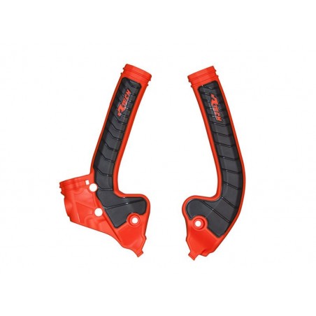 RACETECH (RTECH) 2025/12 OSŁONY RAMY (KOMPLET) BI-MATERIAL SUPER GRIP KTM SX 85 '18-'24 KOLOR CZERWONY / CZARNY