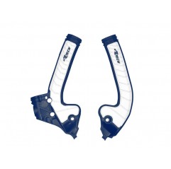 RACETECH (RTECH) 2025/12 OSŁONY RAMY (KOMPLET) BI-MATERIAL SUPER GRIP HUSQVARNA TC 85 '18-'24 KOLOR NIEBIESKI / BIAŁY