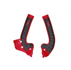 RACETECH (RTECH) 2025/12 OSŁONY RAMY (KOMPLET) BI-MATERIAL SUPER GRIP GAS GAS MC 85 '21-'24 KOLOR CZERWONY / CZARNY