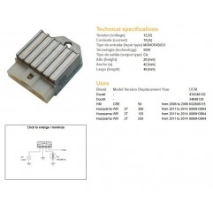 DZE REGULATOR NAPIĘCIA HUSQVARNA WR 125/250/300 '11-'14 (OEM 8000H3964) (12A)