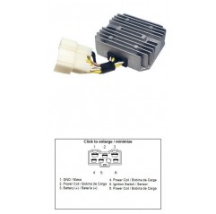 DZE REGULATOR NAPIĘCIA KAWASAKI KLF 400 BAYOU '96-'99 KVF 400 PRIARE '97-'98 (ESR135) (21066-1078) (35A)