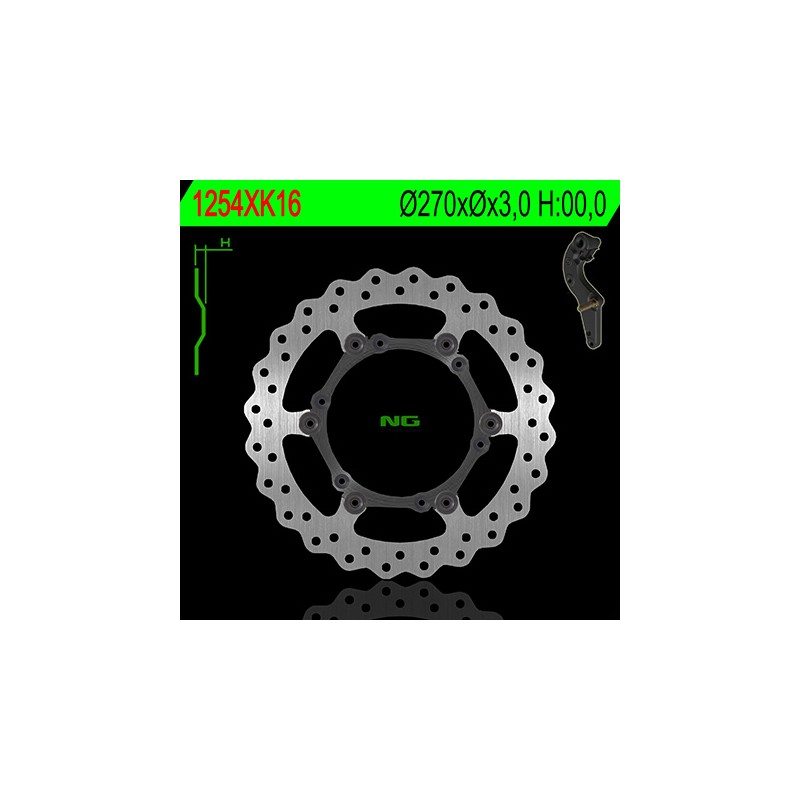 NG TARCZA HAMULCOWA PRZÓD Z ADAPTEREM OVERSIZE KTM / HUSABERG 270X3 (NG1254XK16) WAVE PŁYWAJĄCA