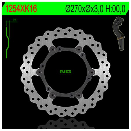 NG TARCZA HAMULCOWA PRZÓD Z ADAPTEREM OVERSIZE KTM / HUSABERG 270X3 (NG1254XK16) WAVE PŁYWAJĄCA