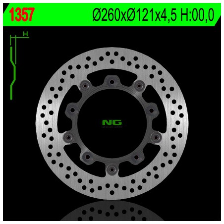 NG TARCZA HAMULCOWA PRZÓD SUZUKI BURGMAN 650 '04-'19, AN 250 03-08, AN 400 03-19 (PŁYWAJĄCA) (260X121X4,5) (5X10,5MM)