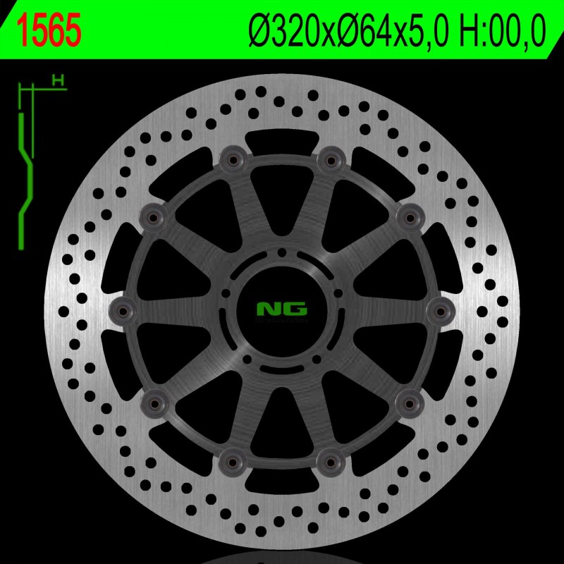 NG TARCZA HAMULCOWA PRZÓD KTM SUPERDUKE 1290 14-18 (320X64X5,0MM) (5X8,5MM)