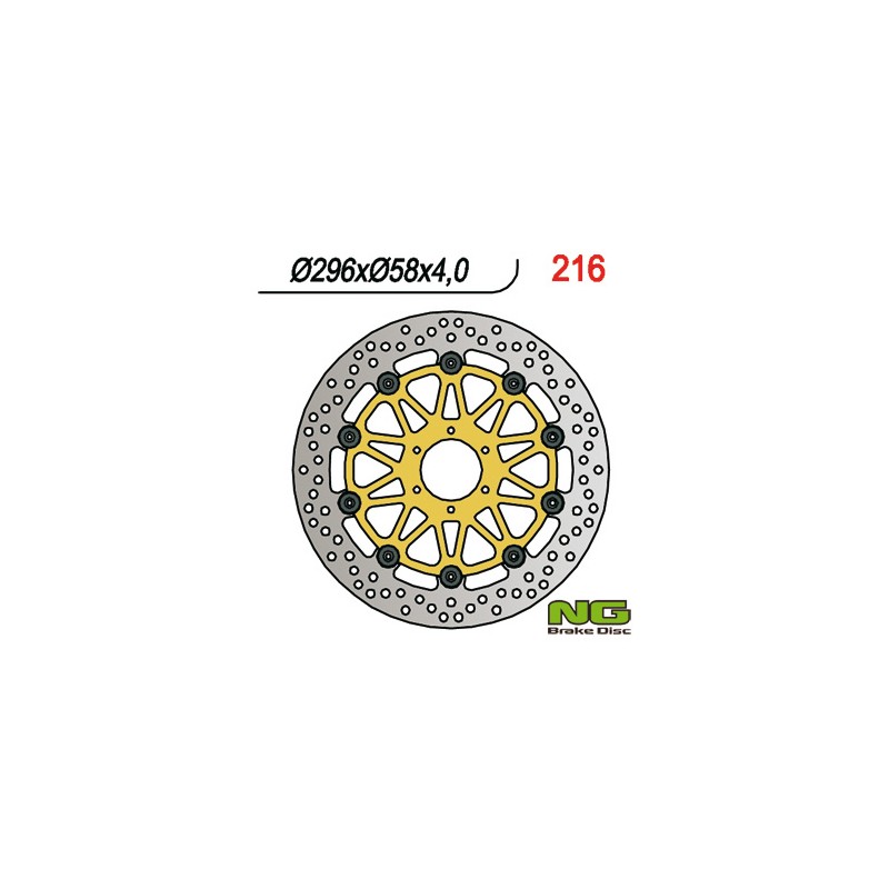 NG TARCZA HAMULCOWA PRZÓD HONDA CBR 600/900, VTR 1000F (296x58x4) (6X6,5mm) PŁYWAJĄCA