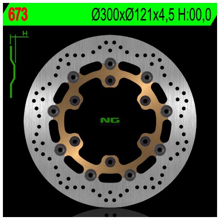 NG TARCZA HAMULCOWA PRZÓD SUZUKI DR 650 '91-'95, DR 800 '89-'96, XF 650 FREEWIND '97-'02, M 800 INTRVDRE '08-'15 (300X121X4,5) (