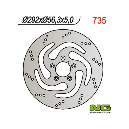 NG TARCZA HAMULCOWA PRZÓD HARLEY-DAVIDSON 883/1200/1450/1584/1690/1340 (292MMX56,3MMX5MM) (5X8,5MM)