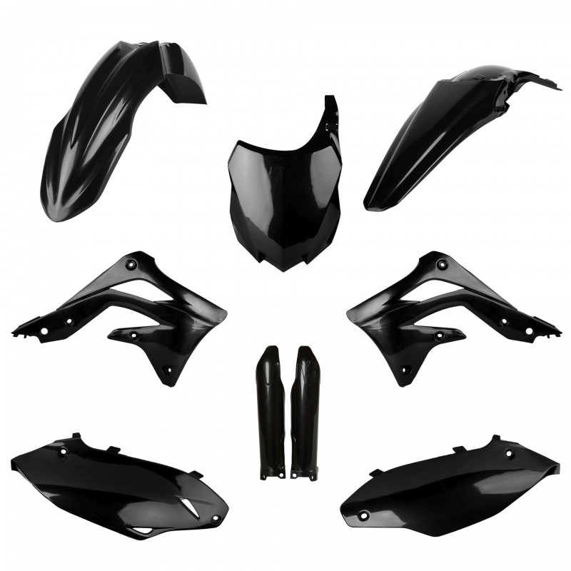 POLISPORT KOMPLET PLASTIKÓW (FULL KIT) KAWASAKI KX 450F '13-'15 W ZESTAWIE TABLICA PRZEDNIA (8659200003) I OSŁONY AMORTYZARORÓW 