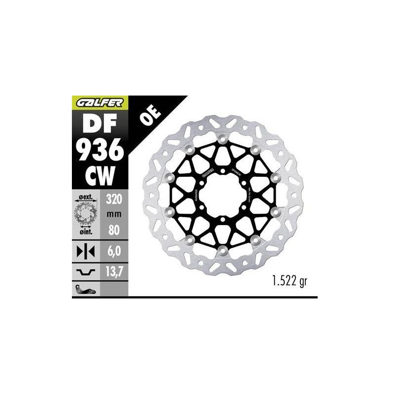 GALFER TARCZA HAMULCOWA PRZÓD BMW M 1000R '23- M 1000RR '21- M 1000XR '24- S 1000R '21- S 1000RR '19- S 1000XR '20- (WAVE FLOATI