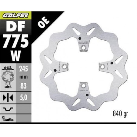 GALFER TARCZA HAMULCOWA TYŁ DUCATI 1098 '07- PANIGALE '18- STREETFIGHTER '09- (WAVE DISC) (245X83X5MM)