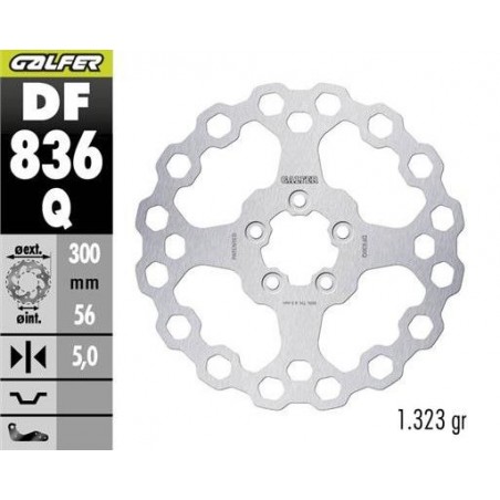 GALFER TARCZA HAMULCOWA TYŁ HARLEY-DAVIDSON (300X56X5) (QUBIQ)