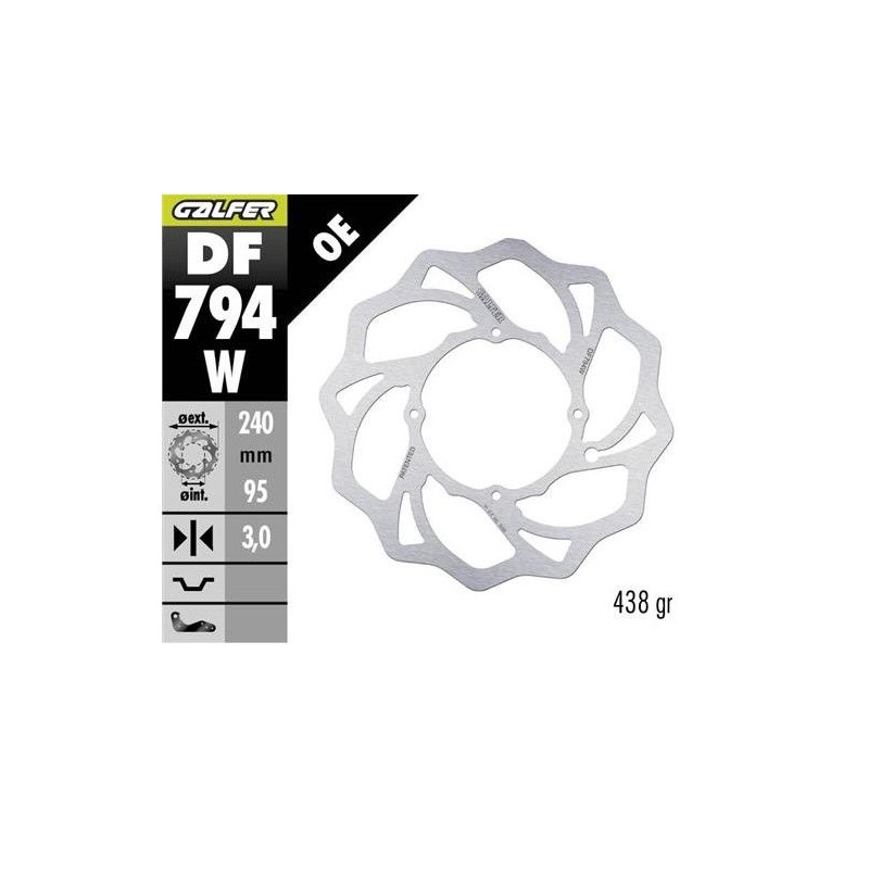 GALFER TARCZA HAMULCOWA PRZÓD KTM SX 85 '21- HUSQVARNA TC 85 '21- GAS GAS MC 85 '21- (240X95X3MM) WAWE