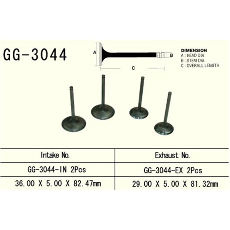 Vesrah x, sací ventil, Suzuki DRZ 400 '00-'13, LTZ400 '03-'13 (2ks na motor) (OEM: 12004-S004,12911-29F00 (1ks.)