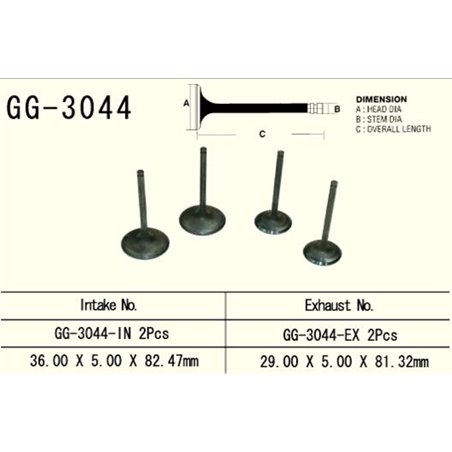 Vesrah x, sací ventil, Suzuki DRZ 400 '00-'13, LTZ400 '03-'13 (2ks na motor) (OEM: 12004-S004,12911-29F00 (1ks.)