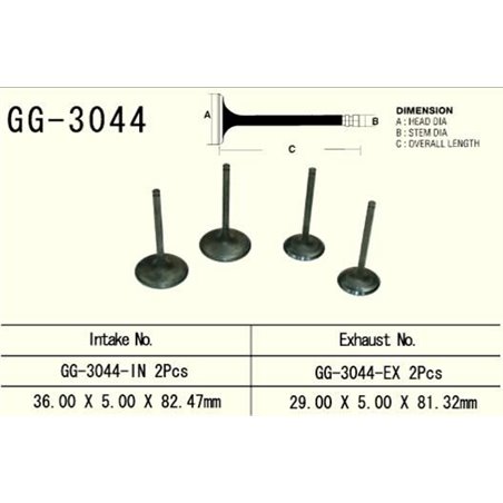 Vesrah x, sací ventil, Suzuki DRZ 400 '00-'13, LTZ400 '03-'13 (2ks na motor) (OEM: 12004-S004,12911-29F00 (1ks.)