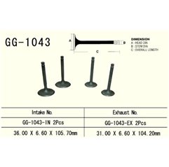Vesrah, výfukový ventil, Honda XL 600R/XR 650L/XR 600R, NX 650 '90-00' (2ks na motor) (OEM: 14721-MAN-620,14721-MG3-000)