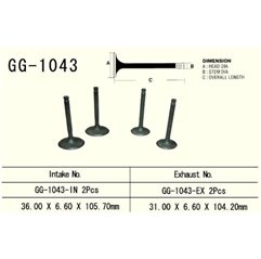 Vesrah, výfukový ventil, Honda XL 600R/XR 650L/XR 600R, NX 650 '90-00' (2ks na motor) (OEM: 14721-MAN-620,14721-MG3-000)