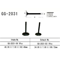 Vesrah x, sací ventil, Yamaha YFM 450, KODIAK, GRIZZLY, WOLVERINE '03-14' (1ks na motor) (OEM: 5GH-12111-00) (1ks.)