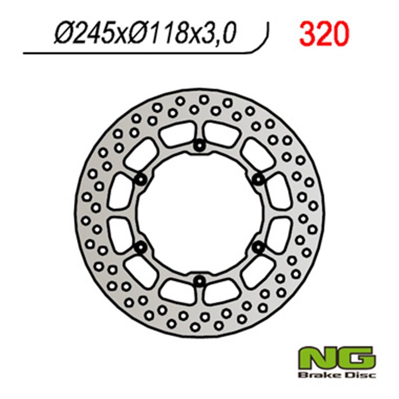 NGx, přední brzdový kotouč, Yamaha YZ/YZF/WRF (245x118x3) (6X6,5mm)