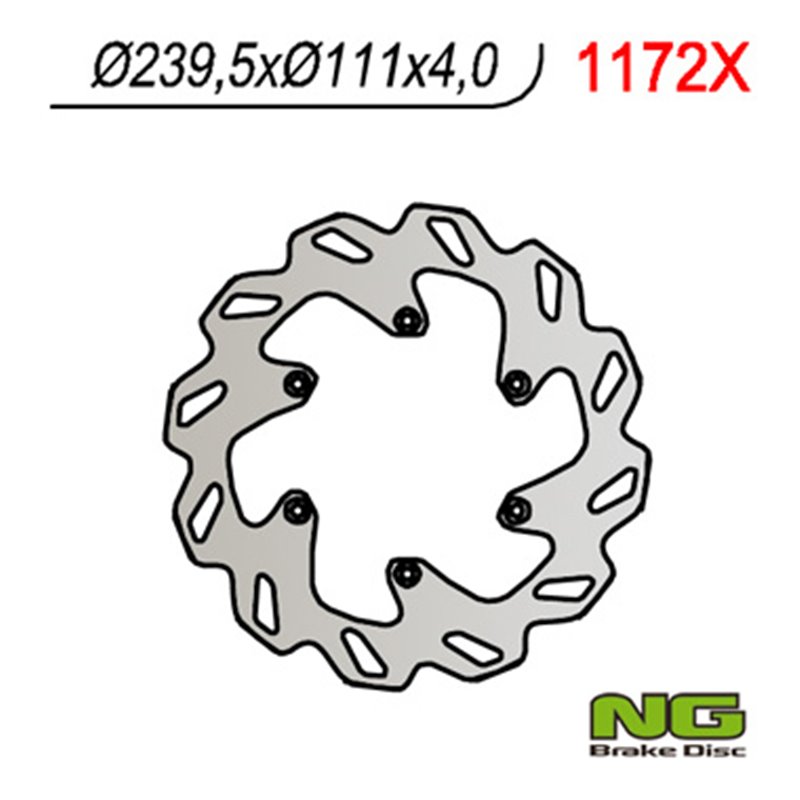 NGx, zadní brzdový kotouč, KTM 690/950/990 '06-'15 (240X111X4) (6X6,5mm)