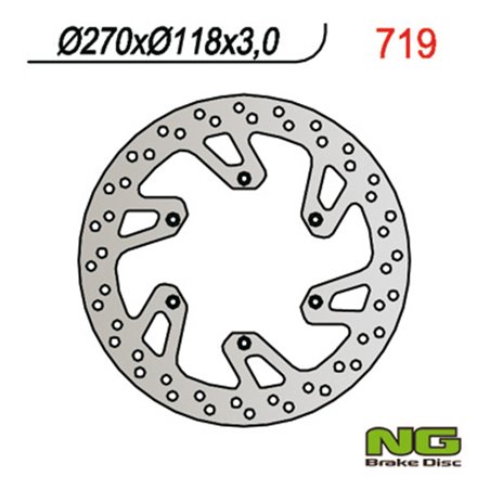 Team, přední brzdový kotouč, Suzuki DRZ 400 E/S 00-09, RM 125/250 96-08, Yamaha YZ/YZF/WR (270X118X3,0mm) (6X6,5mm)
