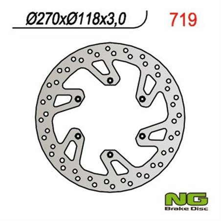 Team, přední brzdový kotouč, Suzuki DRZ 400 E/S 00-09, RM 125/250 96-08, Yamaha YZ/YZF/WR (270X118X3,0mm) (6X6,5mm)