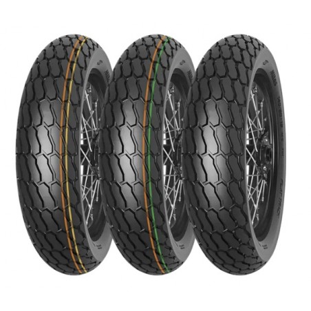 MITAS OPONA 130/80-19 (27x7-19) FLAT TRACK SOFT NHS TT (POMARAŃCZOWO-ŻÓŁTY PASEK) PRZÓD/TYŁ (NOWOŚĆ 2024) DOT 2025 (DOT:DDDP) ZA