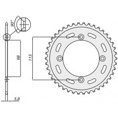 SUNSTAR ZĘBATKA TYLNA 4552 48 KTM SX 65 '12-'15 (JTR894.48) (ŁAŃC. 420) (455248JT)