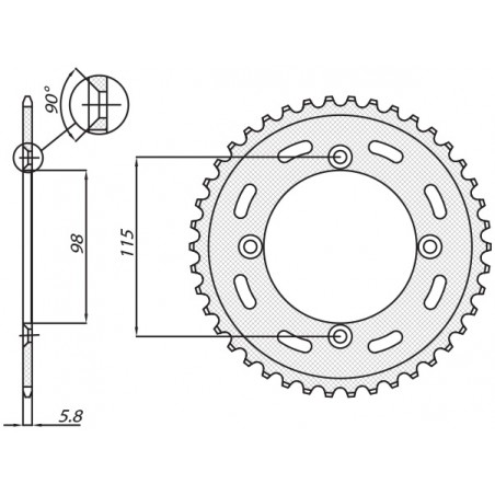 SUNSTAR ZĘBATKA TYLNA 4552 48 KTM SX 65 '12-'15 (JTR894.48) (ŁAŃC. 420) (455248JT)