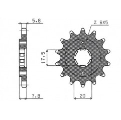 SUNSTAR ZĘBATKA PRZEDNIA 279 14 HONDA XL 125 V '01-'13, VT 125C '99-'07, NSR125 '93-'02 (JTF327.14) (ŁAŃC. 520) (27914JT)
