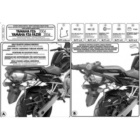 KAPPA STELAŻ POD SAKWY BOCZNE YAMAHA FZ6