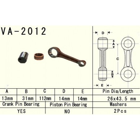 VESRAH KORBOWÓD YAMAHA YFM 125 (YFM125) GRIZZLY '04-'13, YFM 125 (YFM125) HUNTER '05-'08, YFA 125 (YFA125) BREZZE '89-'04 (VA201