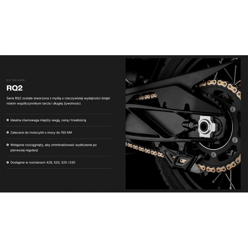 TSUBAKI ŁAŃCUCH NAPĘDOWY 520 RQ2 114 PROFESSIONAL ROAD X-RING CHAIN KOLOR ZŁOTO CZARNY G&B (114 OGNIW, OTWARTY ZAKUWKA W ZESTAWI