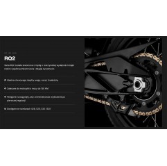 TSUBAKI ŁAŃCUCH NAPĘDOWY 525 RQ2 118 PROFESSIONAL ROAD X-RING CHAIN KOLOR ZŁOTO CZARNY G&B (118 OGNIW, OTWARTY ZAKUWKA W ZESTAWI