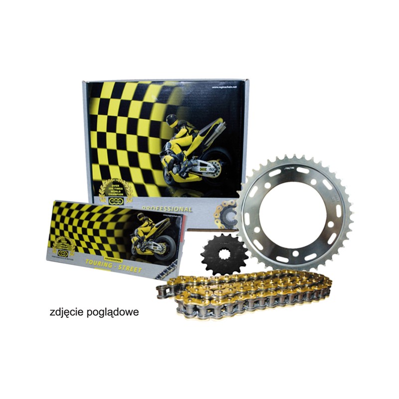 REGINA ZESTAW NAPĘDOWY YAMAHA MT-125 (15-20), YZF-R 125 (08-20) (14/48/132/428ORT2) ŁAŃCUCH DO 250CCM ZŁOTY (O-RING), ZĘBATKA P/