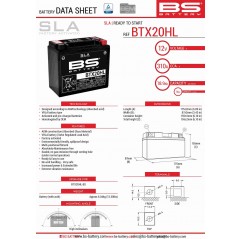 BS AKUMULATOR BTX20HL (FA) (YTX20HL-BS) 12V 18AH 175X87X155 BEZOBSŁUGOWY - ZALANY (270A) (4)