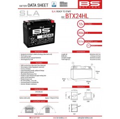 BS AKUMULATOR BTX24HL (FA) (YTX24HL-BS) 12V 21AH 205X87X162 BEZOBSŁUGOWY - ZALANY (350A) (4)