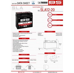 BS AKUMULATOR SLA12-20 (FA) (SLA12-18) 12V 20AH 182X77X168 BEZOBSŁUGOWY - ZALANY (150A) (4)