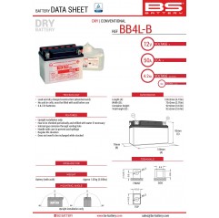 BS AKUMULATOR BB4L-B (YB4L-B) 12V 4AH 121X71X93 Z ELEKTROLITEM OSOBNO - KONWENCJONALNY (56A) (8) UE2019/1148