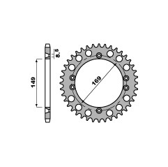 PBR ZĘBATKA TYLNA 3551 44 C45 (ŁAŃC. 520)