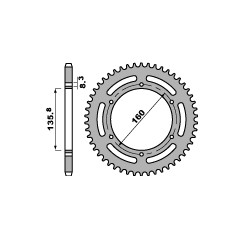 PBR ZĘBATKA TYLNA 3552 43 C45 APRILIA 600 PEGASO (90-93) (ŁAŃC. 520) (JTR5.43)