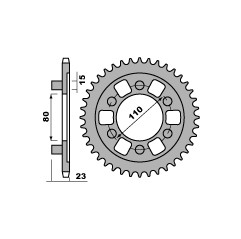 PBR ZĘBATKA TYLNA 3553 36 C45 APRILIA AF1 125 87-92 (ŁAŃC. 520) (JTR19.36)