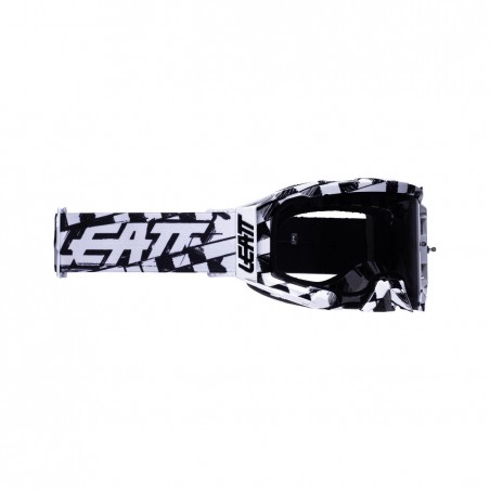 LEATT (nowy kod 2022) GOGLE VELOCITY 5.5 GOGGLE CHECKER SMOKE 28% - KOLOR CZARNY/BIAŁY SZYBKA DYMIONE LUSTRO SZARA