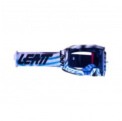 LEATT (nowy kod 2022) GOGLE VELOCITY 5.5 GOGGLE ZEBRA BLUE BLUE 70% - KOLOR BIAŁY/NIEBIESKI/CZARNY SZYBKA LUSTRZANA NIEBIESKA