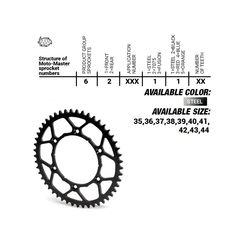 MOTO-MASTER ZĘBATKA TYLNA STALOWA ULTRALIGHT 4644 41 (464441) KTM SX 50/SX 50 MINI '02- , SX-E5 E-BIKE '19-, GASGAS MC 50 MC-E E